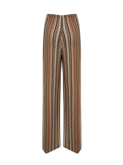 Pantalone Amalia in maglia raschel Marrone Mc2 Saint Barth | AMALIA01060H RACHEL CHEVRON 18